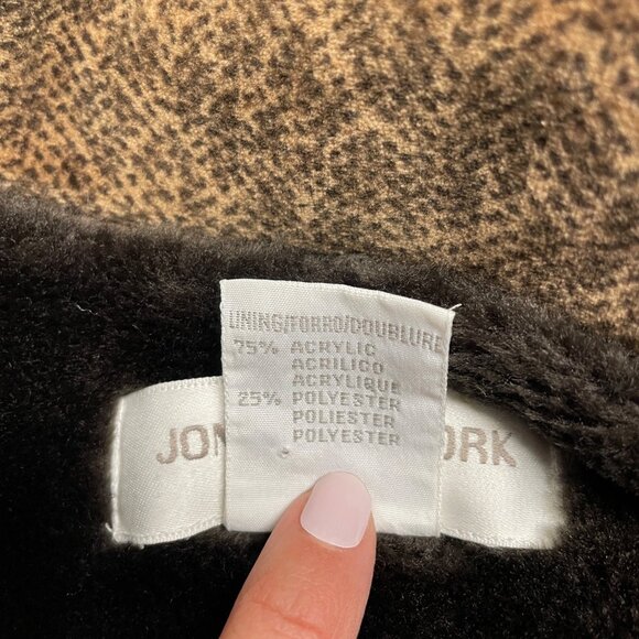 JONES NEW YORK VEST FULL ZIP FAUX FUR LINED WOMENS L ANIMAL PRINT POCKETS ARTSY - Picture 8 of 10